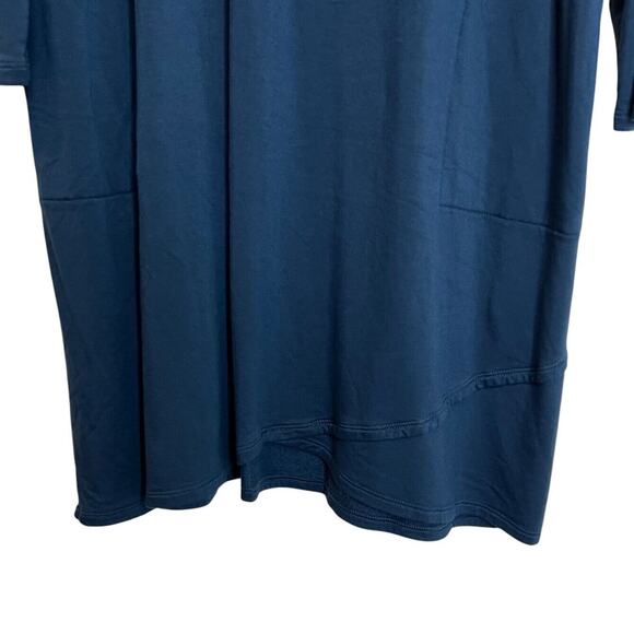 Pure Jill Womens Midi Shift Dress Size Large Dark Teal French Terry Knit Pockets - Picture 3 of 8